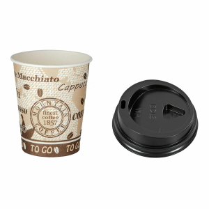 Kaffeebecher Premium mit Deckel, 'Coffee to go', Pappe besch., 200 ml, 75 Stk.