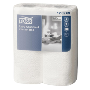 Tork Küchenrolle 2-lagig Zellstoff 64 Blatt hochweiß 23 x 24 cm 12x2 Rollen=24 Rollen