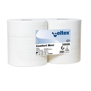 Celtex Mini Jumbo Toilettenpapier 2-lagig Zellstoff 9,2x18cm weiß, 6 Rollen je 160m