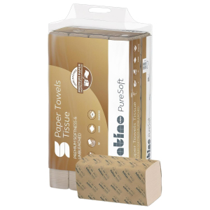 Satino Falthandtücher PureSoft, System PT3, 24x23cm, 2-lagig 20 x 200 Stück = 4000 Stück - V-Falz, weiß