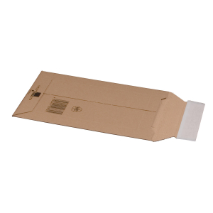 Wellpappe Versandtaschen 150x250mm bis 50mm Höhe Selbstklebeverschluss Aufreißfaden für DVD braun