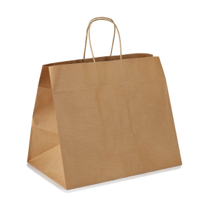 Papiertragetaschen mit Kordelhenkeln Kordeltaschen 320 + 170 x 270mm 80g braun