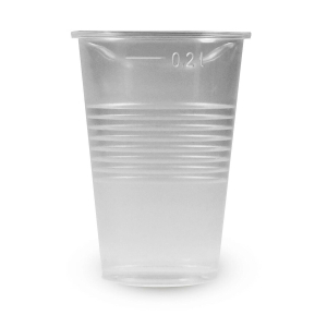 Trinkbecher transparent klar mit Eichstrich 0,2 l, 200 ml, PP, 15 Stk.