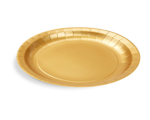 Pappteller Gold Ø23 cm - FSC Einwegteller für Party, Geburtstag, Hochzeit, 10 Stk.