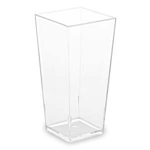 Fingerfood-Becher eckig, klar, 85 ml PS, 4 x 4 x 8,2 cm, 40 Stk.