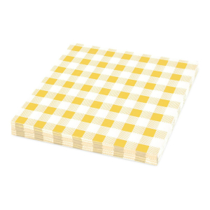 Servietten Prägeservietten 33 x 33 cm, 1-lagig, KARO gelb, 100 Stk.