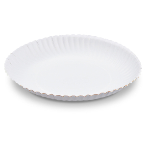 Pappteller aus Frischfaser rund Ø24 cm fettdicht weiß, 50 Stk.
