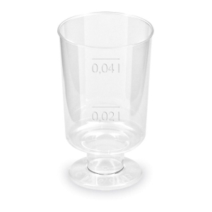 Schnapsglas mit Fuß Premium glasklar Shotgläser mit Eichstrich 2cl/4cl, 20 Stk.