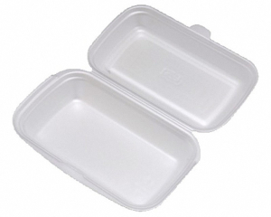 Menüboxen Lunch-Boxen weiß 240x133x75 mm geschäumt, einteilig, 25 Stk.