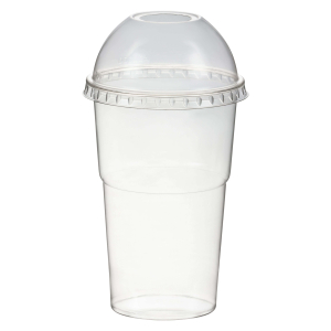 Smoothiebecher + Domdeckel mit Öffnung 200 ml, Ø 78mm, PET, glasklar, 50 Stk.