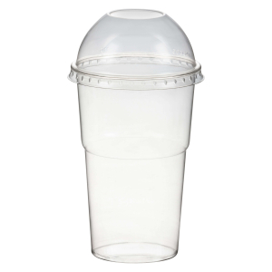 Smoothiebecher Dessertbecher + Domdeckel ohne Öffnung 200 ml Ø78mm, PET, glasklar, 50 Stk.