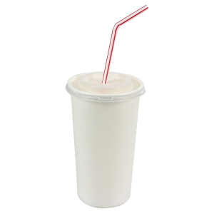 Pappbecher Getränkebecher weiß 400 510ml inkl. Deckel mit Kreuzschlitz 100 Stk.