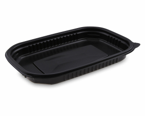 Mikrowellenschalen schwarz 'M' 650 ml - 22x15x 2,5 cm, 50 Stk.