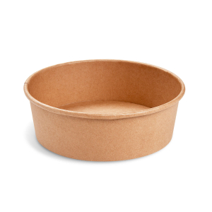 Salatschalen Feinkostschalen braun Ø185mm Pappe PE-beschichtet 1100ml, 50 Stk.