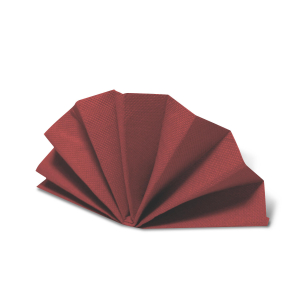 DekoStar Servietten 38 x 38cm bordeaux, Geprägte Tischservietten Tischdekoration, 50 Stk.