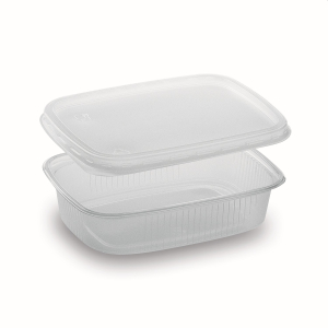 Rechteckbecher klar 125 ml mit Deckel PP mikrowellengeeignet, 250 Stk.