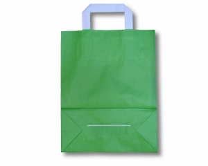 Papiertragetaschen aus Kraftpapier 180+80x220mm grün, 250 Stk.