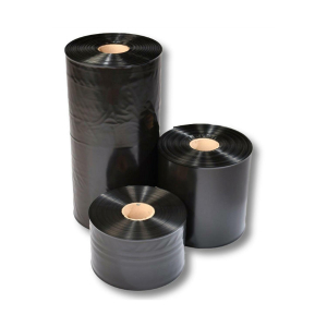 Schlauchfolie 80mm breit, 100my, opak - blickdicht, schwarz, LDPE, 250 lfm.