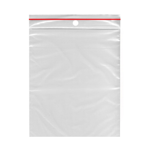 Druckverschlussbeutel 80 x 180 mm mit Lochung Farbstreifen für Brillen, 100 Stk.